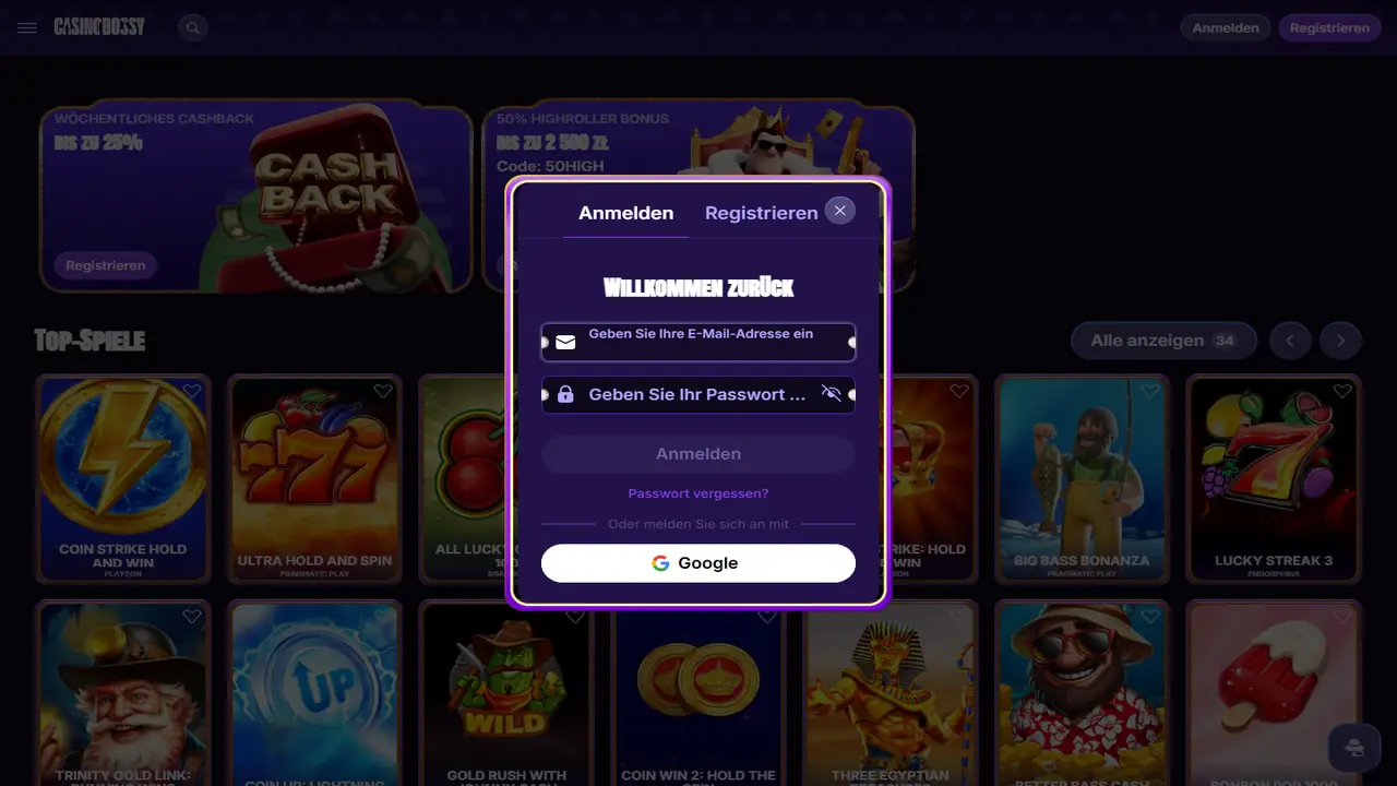 Casinobossy Einloggen